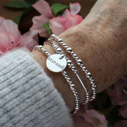 Sterling Silver Stacking Bracelet with Bella Name Charm - Special Edition
