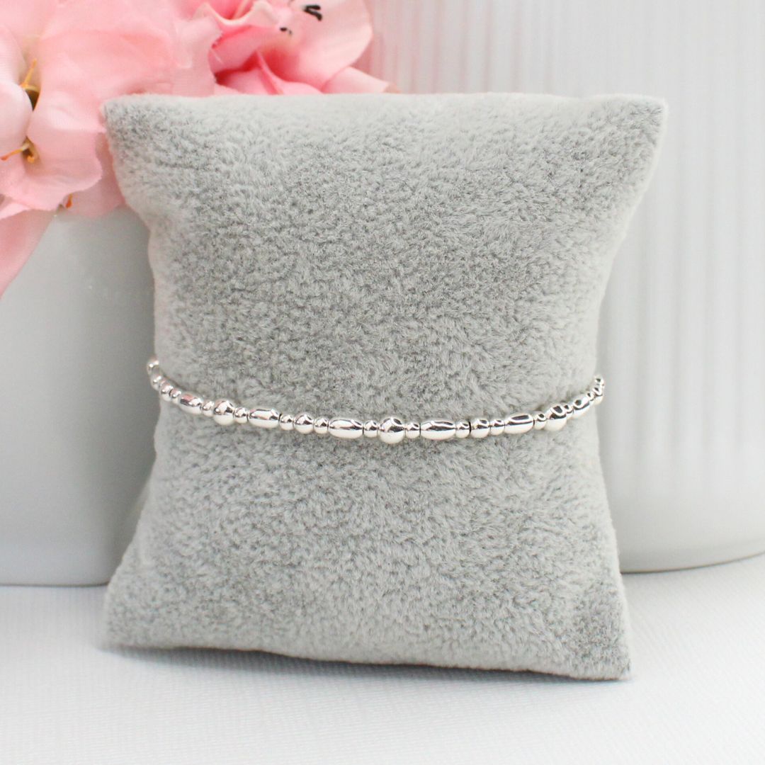 Sterling Silver Beaded Bracelet – Amelia | Iconic Collection