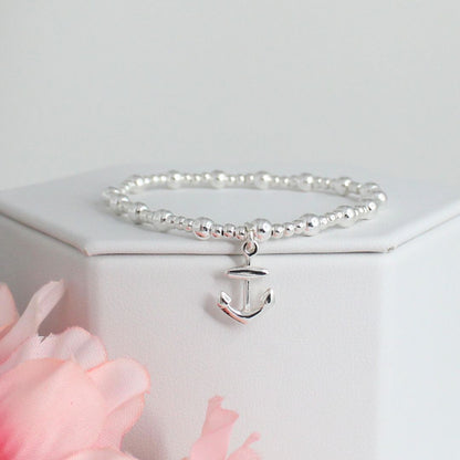 Anchor Charm Beaded Stacking Bracelet - Juliet