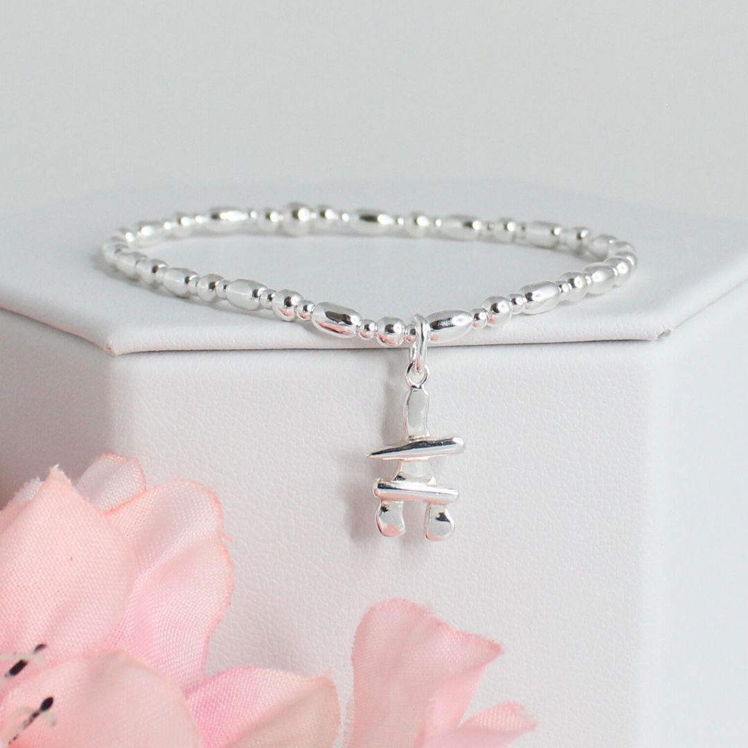 Inukshuk Charm Beaded Stacking Bracelet - Julia
