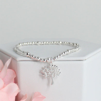 Tree Charm Beaded Stacking Bracelet - Chloe