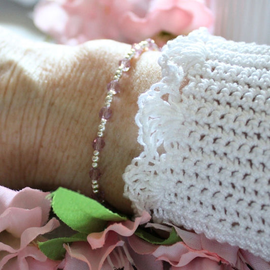 June Birthstone Sterling Silver Bracelet Stack – Made with Swarovski Crystal