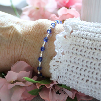September Birthstone Sterling Silver Bracelet Stack – Made with Swarovski Crystal