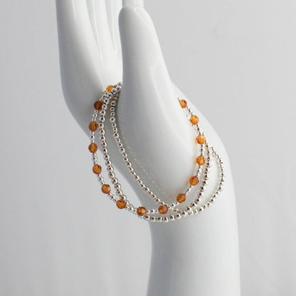November Birthstone Sterling Silver Bracelet Stack – Made with Swarovski Crystal
