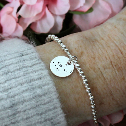 Virgo Constellation Charm Silver Bead Bracelet – Bella Love Drop
