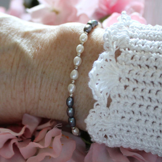 Peacock and White Pearl Bracelet - Larkfield