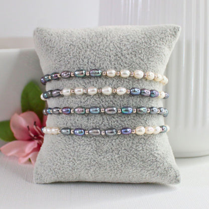 Peacock and White Pearl Bracelet - Linley