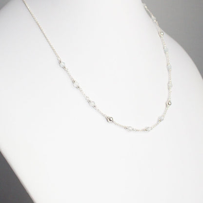 Genuine White Topaz Gemstone April Birthstone Necklace - Darby