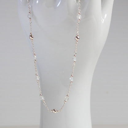 Genuine White Topaz Gemstone April Birthstone Necklace - Darby