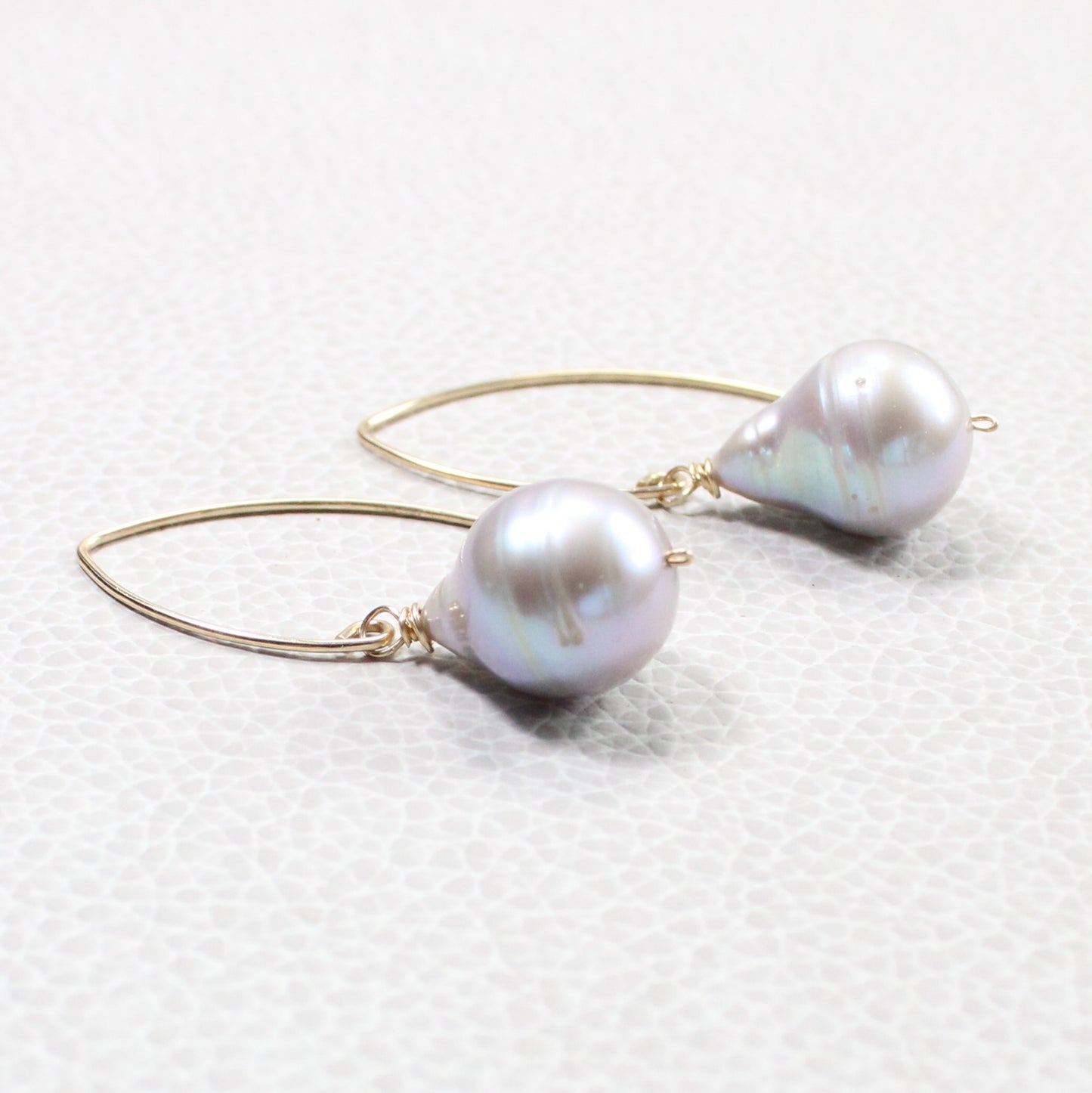 Gray Baroque Pearl Drop Earrings - Sophie