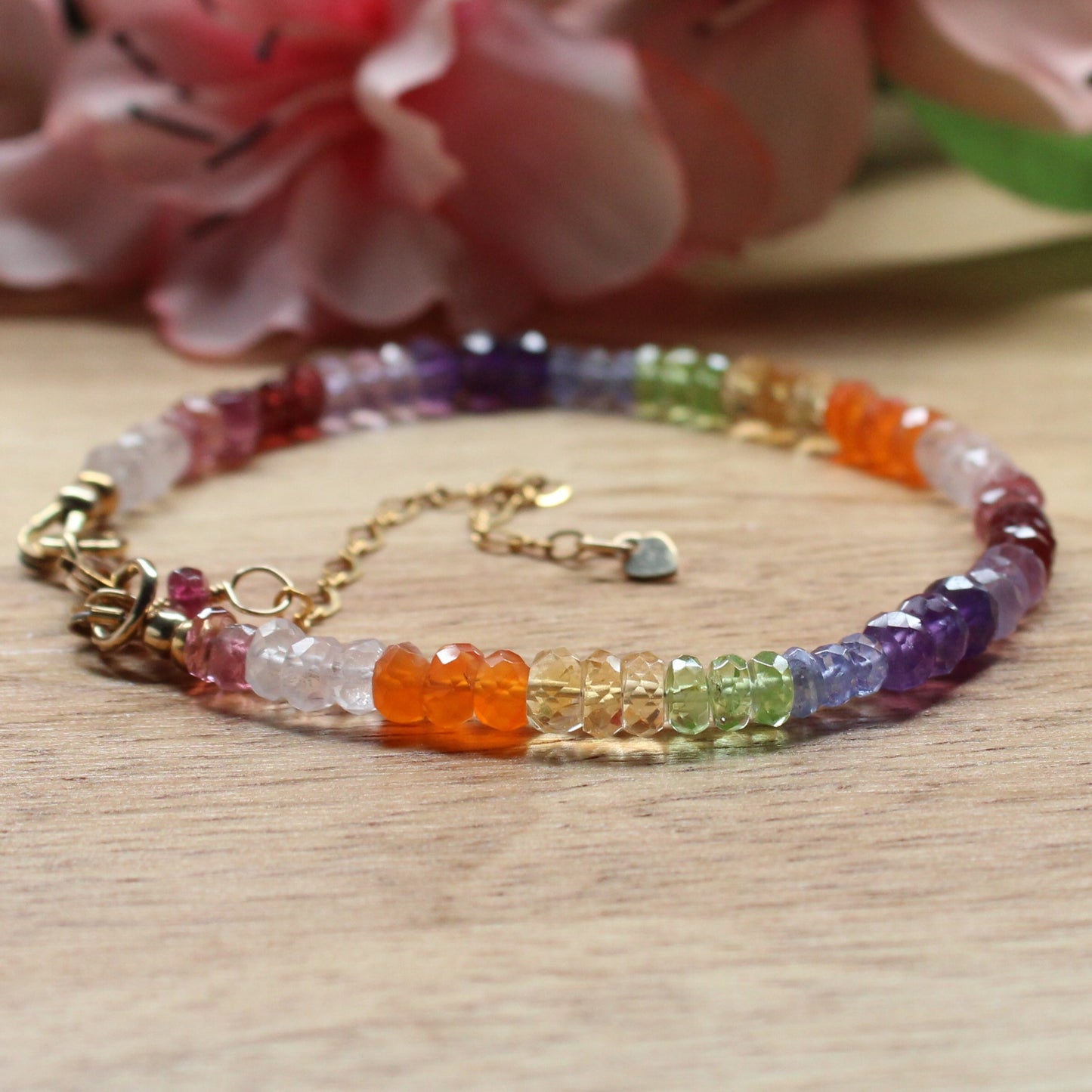 Mixed Gemstone Repeating Rainbow Bracelet - Aurae