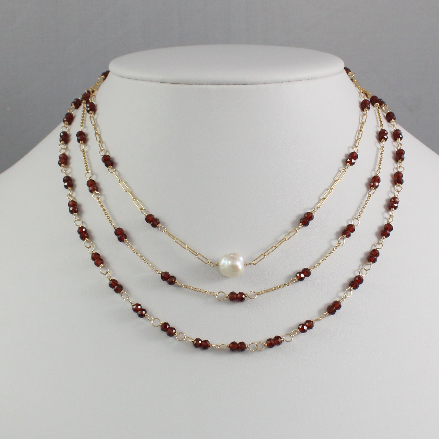 Mozambique Garnet Gemstone Necklace - Mary