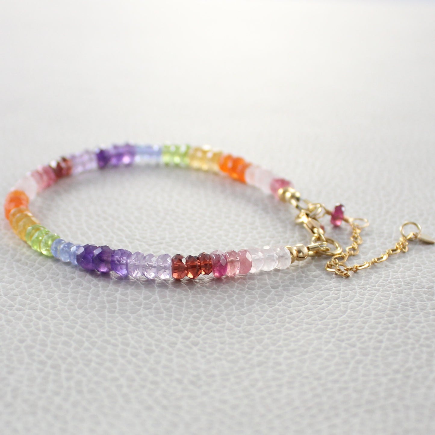 Mixed Gemstone Repeating Rainbow Bracelet - Aurae