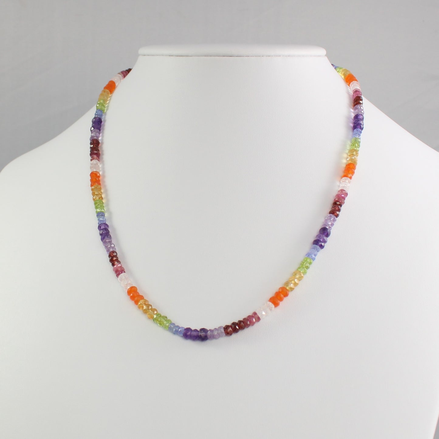 Mixed Gemstone Repeating Rainbow Necklace - Iris