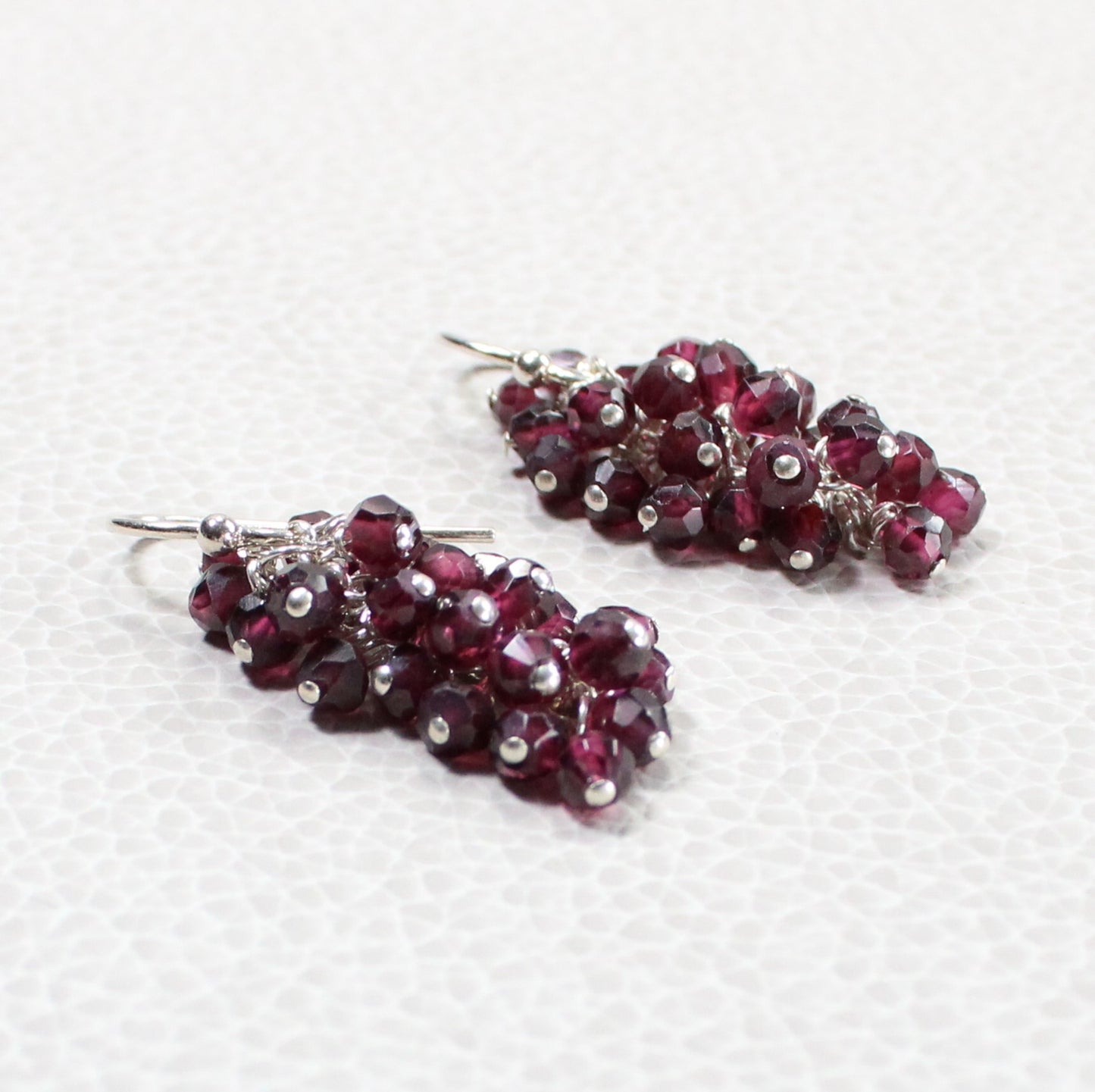 Rhodolite Garnet Dangle Earrings - Mila