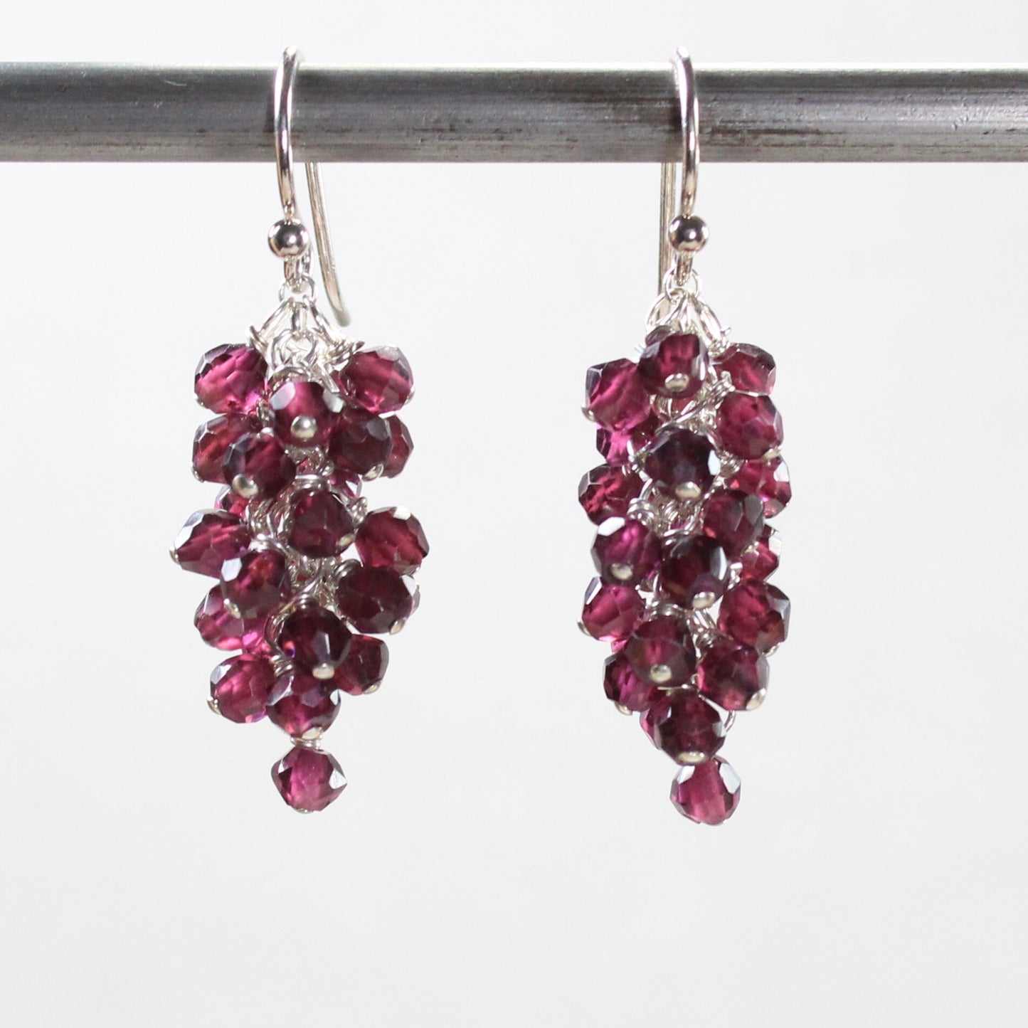 Rhodolite Garnet Dangle Earrings - Mila