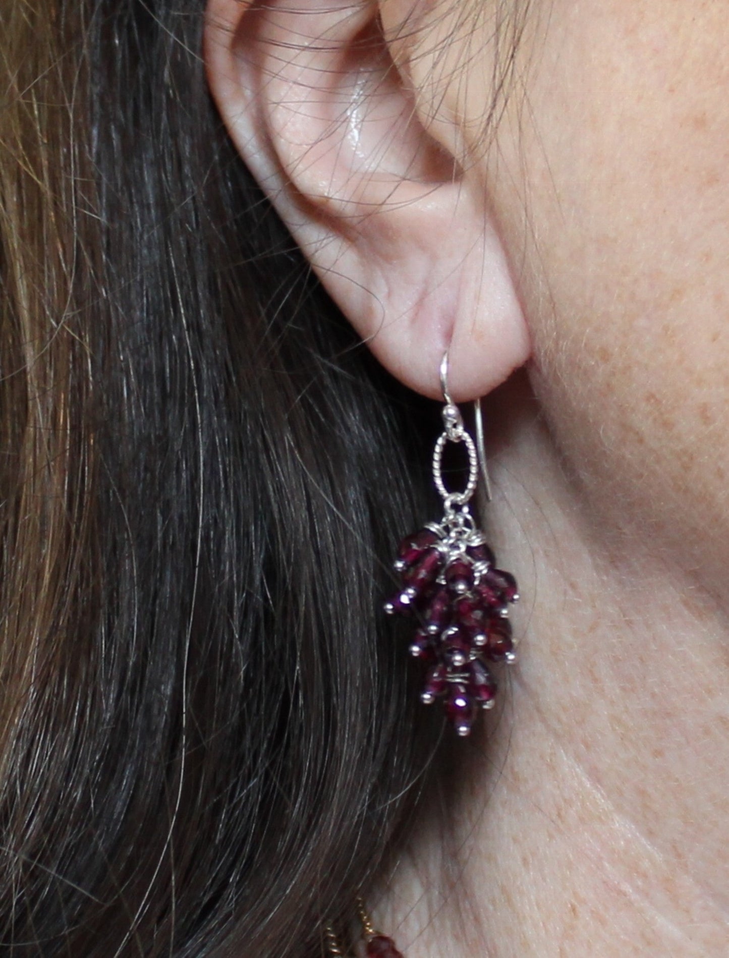 Rhodolite Garnet Briolette Dangle Earrings - Eloise